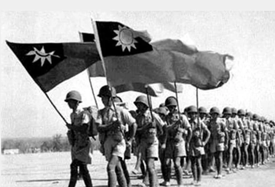 中華民國父親節起源於抗日戰爭（國旗隊伍）